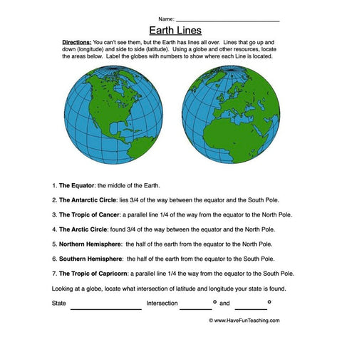 Longitute Latitude Worksheet