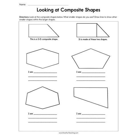 Looking at Composite Shapes Worksheet