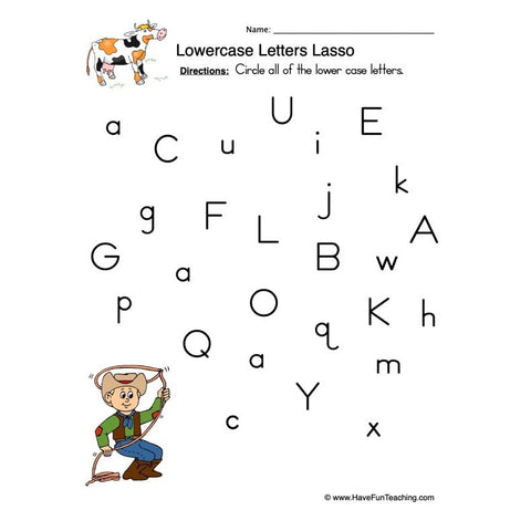 Lowercase Letters Worksheet