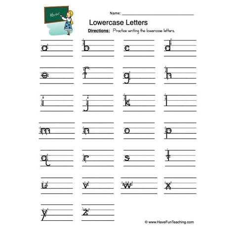 Lowercase Letters Worksheet 2