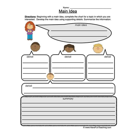 Main Idea Worksheet 4