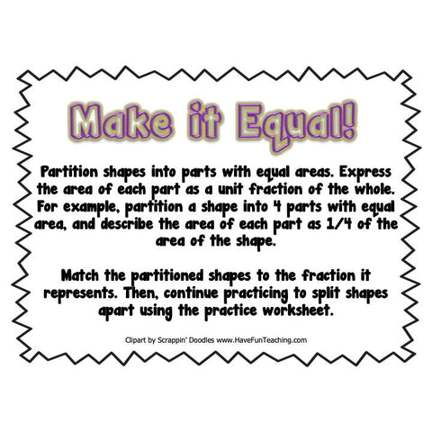 Make It Equal Partitioning Shapes Game