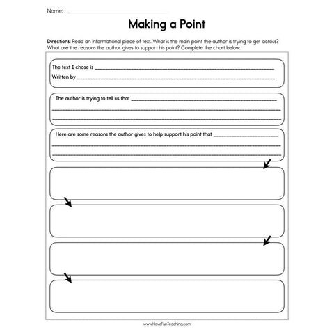 Making a Point with Support Worksheet