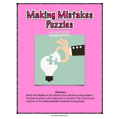 Making Mistakes Puzzle Worksheet