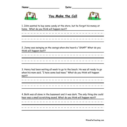 Making Predictions Predict Infer Worksheet