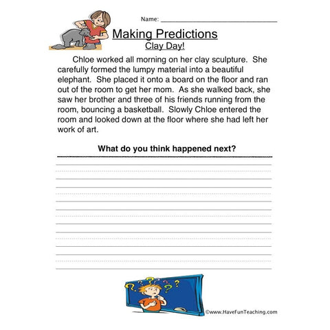 Making Predictions Worksheet 3
