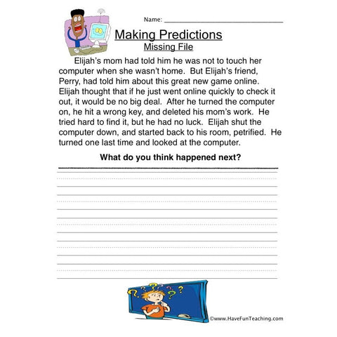Making Predictions Worksheet 4