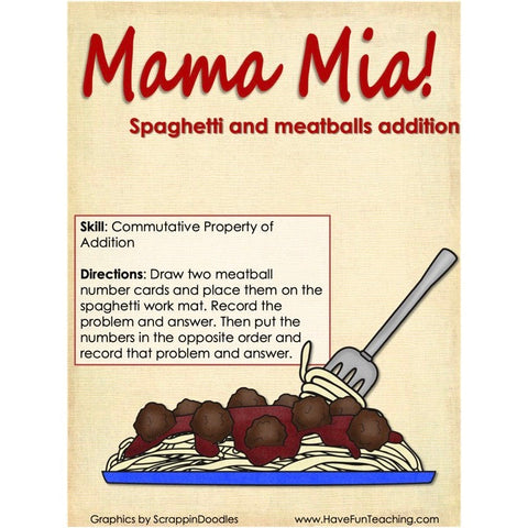 Mama Mia Communative Property Addition Game