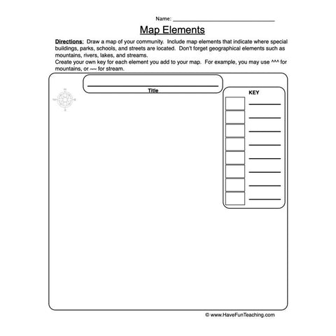 Map Elements Worksheet 2