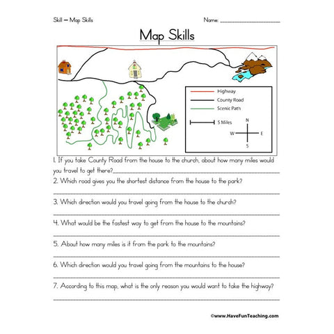 Map Skills Worksheet