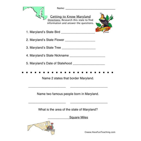 Maryland Worksheet