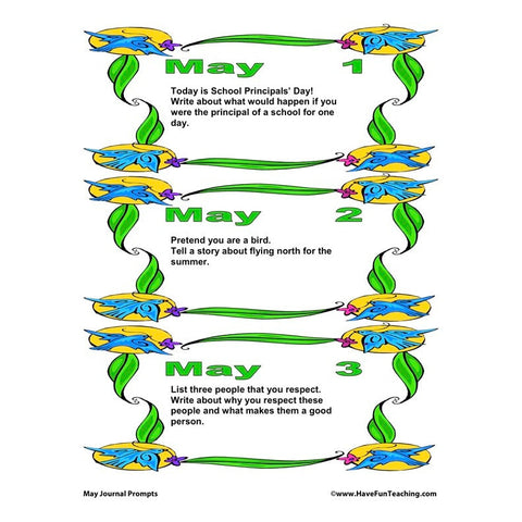 May Journal Prompts Worksheet