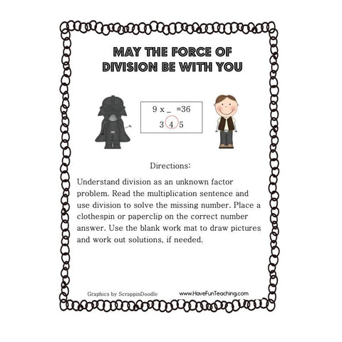 May the Force of Division Be with You Game