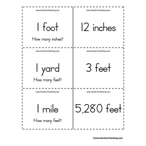 Measurement Flash Cards