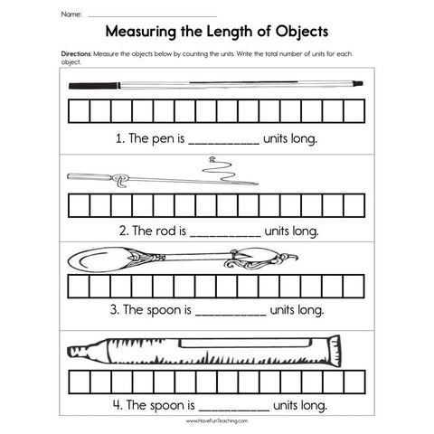 Measuring the Length of Objects Worksheet
