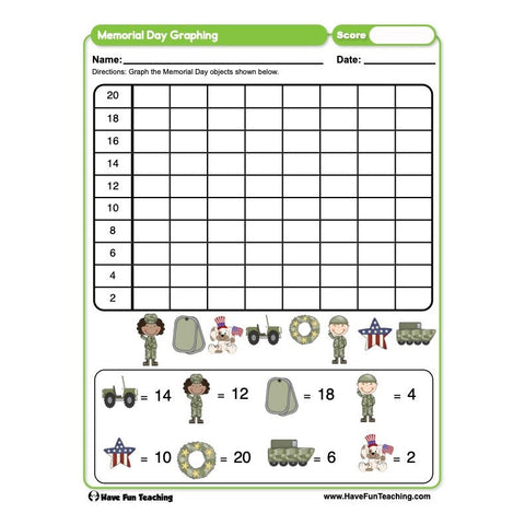 Memorial Day Graphing Worksheet