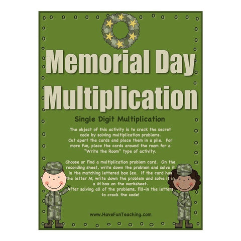 Memorial Day Multiplication Game