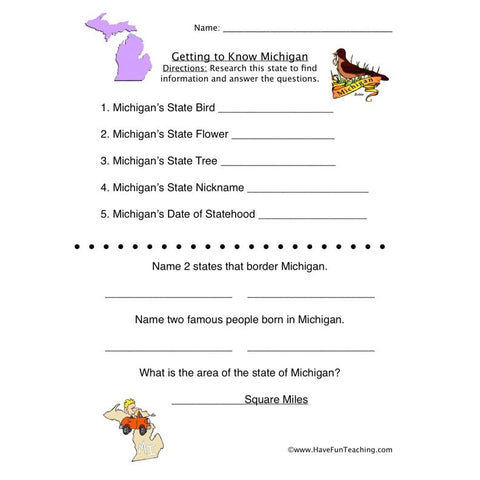 Michigan Worksheet