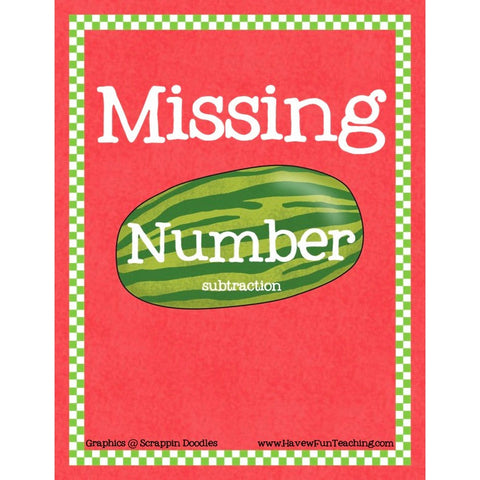 Missing Number Subtraction Game