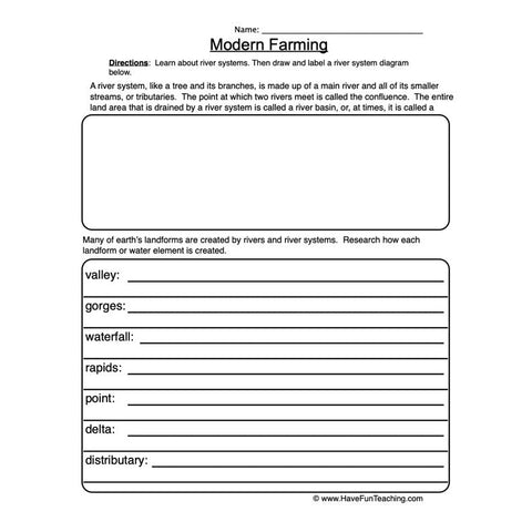Modern Farming Worksheet