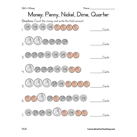 Money Worksheet 3