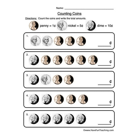 Money Worksheet 5
