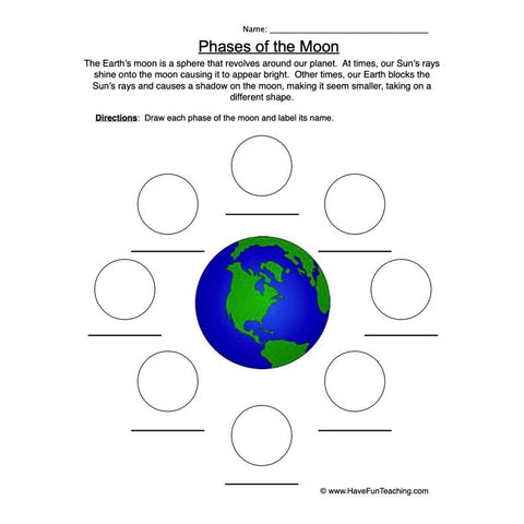 Moon Phases Worksheet 4