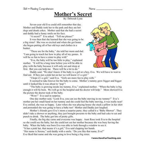 Mothers Secret Worksheet