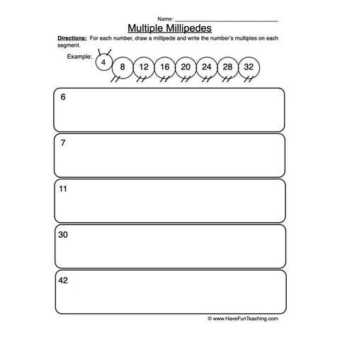 Multiples Worksheet 2