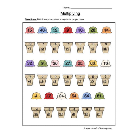 Multiplication Single Worksheet 3