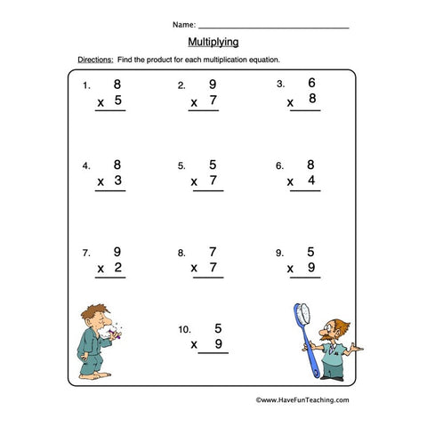 Multiplication Worksheet 6