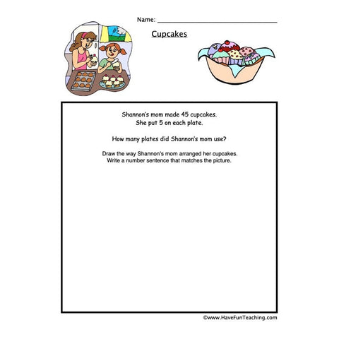 Multiplication Cupcakes Worksheet