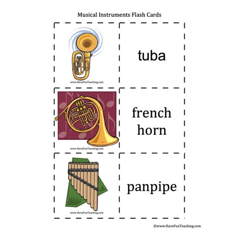 Musical Instruments Flash Cards