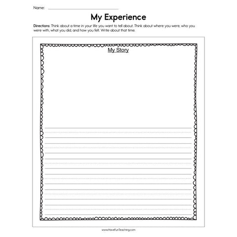 My Experience Worksheet