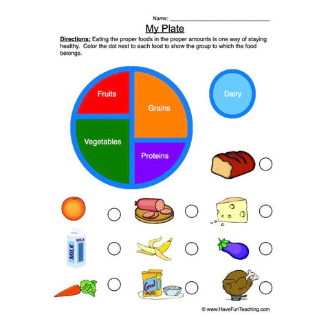 My Plate Worksheet