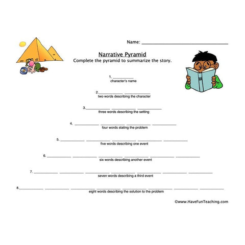 Narrative Pyramid Worksheet