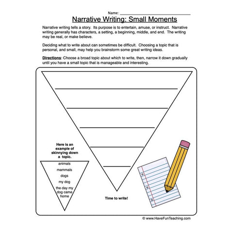 Narrative Writing Worksheet