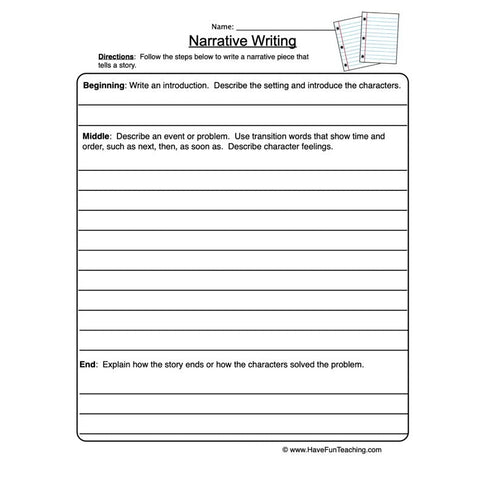 Narrative Writing Worksheet 2