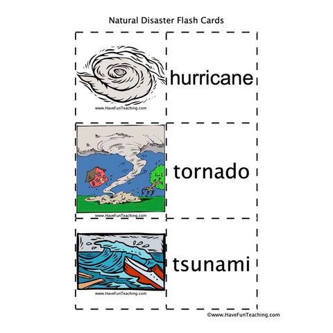 Natural Disaster Flash Cards