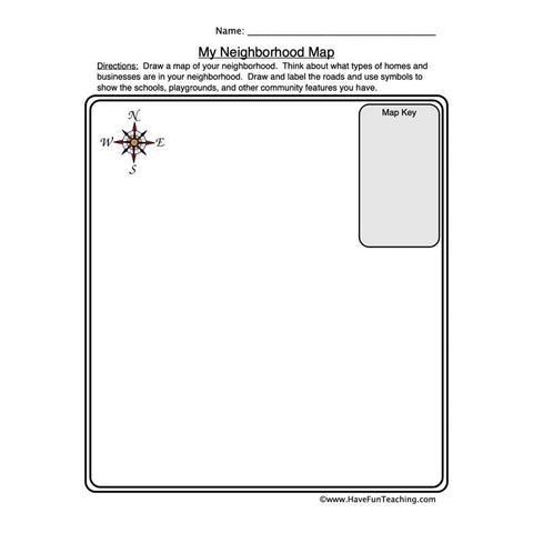 Neighborhood Map Worksheet