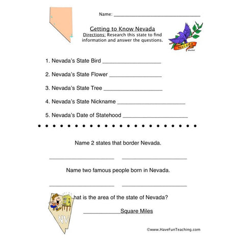 Nevada Worksheet