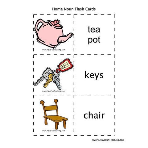 Noun Home Flash Cards