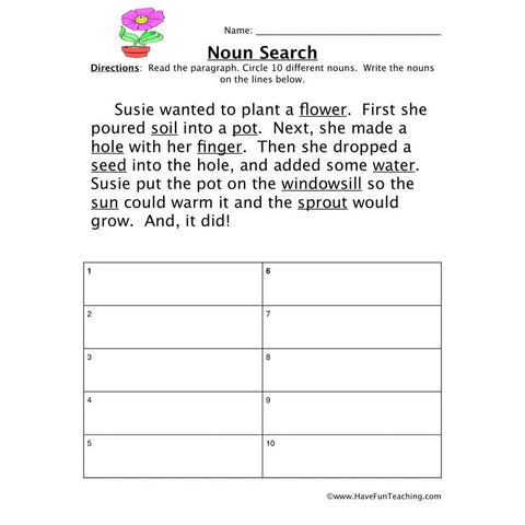 Noun 1 Worksheet 3