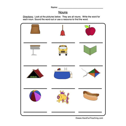 Noun Worksheet 4