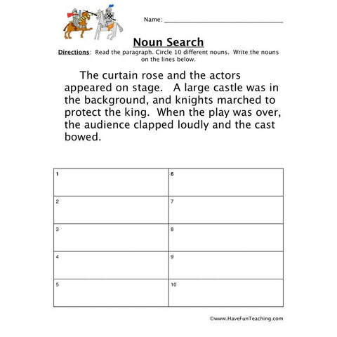 Noun Worksheet 5