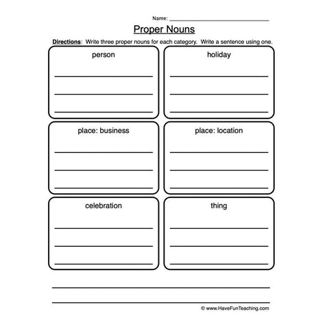 Noun Worksheet 8