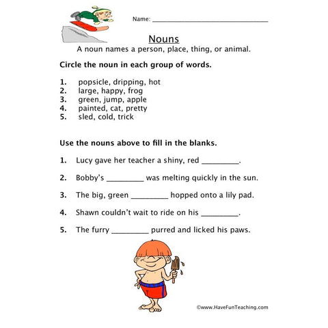 Noun 6 Worksheet