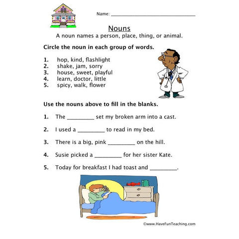 Noun 9 Worksheet