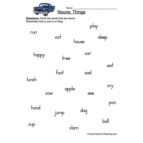 Nouns 1 Worksheet