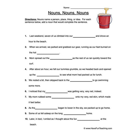 Nouns Worksheet 7